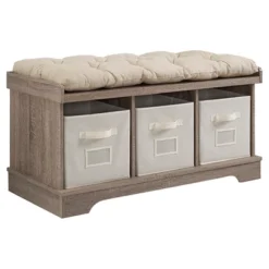 42" Upholstered Wood Entryway Bench With Storage - Saracina Home -Homcom Crosley Shop GUEST 2e4527c1 2c36 43cf a91b afbef61b7a7a