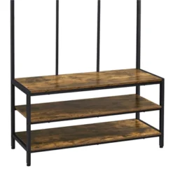 Yaheetech 73"H 3-IN-1 Hall Tree With 2 Shelves & 24 Hooks For Entryway/Hall, Rustic Brown -Homcom Crosley Shop GUEST 2f980389 2e57 48b9 92d4 a33b2cba27bb