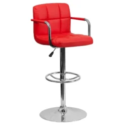 Flash Furniture Contemporary Quilted Vinyl Adjustable Height Barstool With Arms And Chrome Base -Homcom Crosley Shop GUEST 2f9e296c 12ac 4e0f 80dc f11267f15cbc