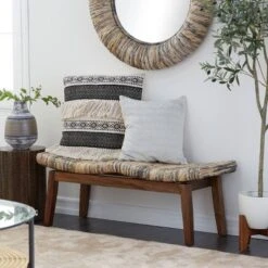 Contemporary Mahogany Bench Brown - Olivia & May