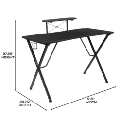 BlackArc Gaming Desk With Laminate Top And Steel Frame - Detachable Cupholder, Headphone Hook & Smartphone/Monitor Stand -Homcom Crosley Shop GUEST 2fc70bdb 9bd1 479c a139 21bc12b8e1ec