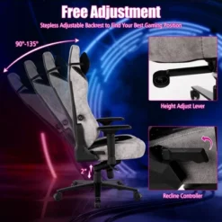 Costway Gaming Chair 360° Swivel Computer Reclining Height Adjustable 4D Armrest Grey 14 Costway Gaming Chair 360° Swivel Computer Reclining Height Adjustable 4D Armrest Grey -Homcom Crosley Shop GUEST 2fefd9be 4c3d 44d1 adc9 de585da3a1ed