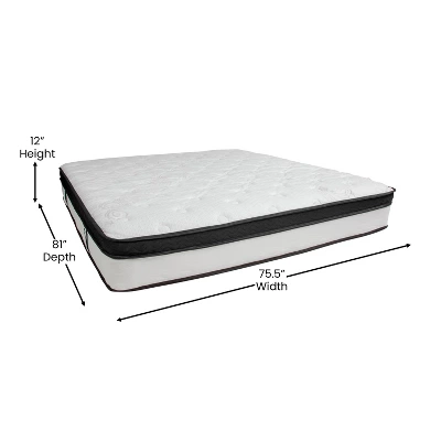 Merrick Lane Hulen 12 Inch Hybrid Pocket Spring & CertiPUR-US Certified Memory Foam Mattress 14 Merrick Lane Hulen 12 Inch Hybrid Pocket Spring & CertiPUR-US Certified Memory Foam Mattress - Image 12