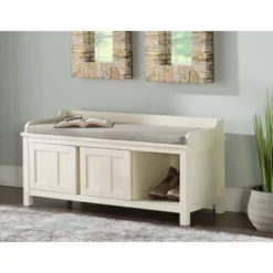 Lakeville Storage Bench White - Linon -Homcom Crosley Shop GUEST 3110b014 f638 4df2 bf5b 0993cdd17d32