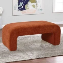 Lily 47" Upholstered Scroll Velvet Waterfall Bench/Chenille Entryway Bench-The Pop Maison -Homcom Crosley Shop GUEST 31aa1eb0 d47f 489e 9c0c 99a885eeeccc