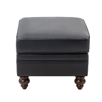 Benito 26.5" Wide Contemporary Genuine Leather Ottoman For Living Room | ARTFUL LIVING DESIGN 6 Benito 26.5" Wide Contemporary Genuine Leather Ottoman For Living Room | ARTFUL LIVING DESIGN - Image 4