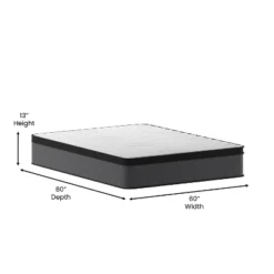 Flash Furniture Capri Comfortable Sleep Euro Pillow Top 13 Inch CertiPUR-US Certified Hybrid Pocket Spring Mattress, Supportive Relief, Mattress In A Box -Homcom Crosley Shop GUEST 327296cf 8ee4 4805 b112 92033d3dd9b2