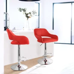 Elama 2 Piece Adjustable Faux Leather Bar Stool Set -Homcom Crosley Shop GUEST 32797689 dc44 49f4 bfbe 18115cb5b59e