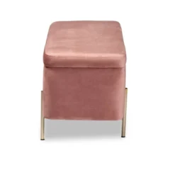 Rockwell Blush Velvet Metal Storage Bench Pink/Gold - Baxton Studio -Homcom Crosley Shop GUEST 32a2ce9b 8f23 4e28 b07e 8e7d77147cf2