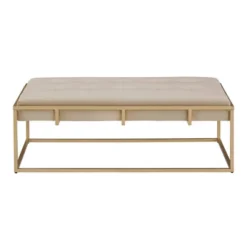 Ervyn Gold Finish Velvet Button Tufted Cocktail Ottoman - Inspire Q -Homcom Crosley Shop GUEST 32d7ece2 0fc7 4169 8c09 1f0e1522d278