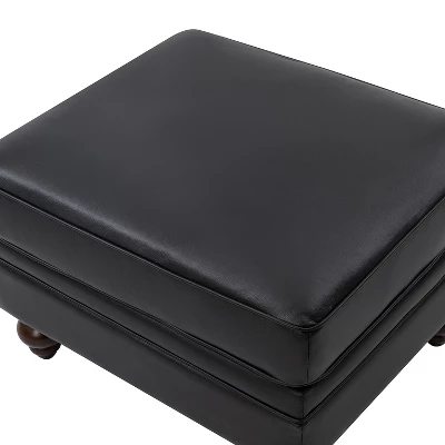 Benito 26.5" Wide Contemporary Genuine Leather Ottoman For Living Room | ARTFUL LIVING DESIGN 9 Benito 26.5" Wide Contemporary Genuine Leather Ottoman For Living Room | ARTFUL LIVING DESIGN - Image 7