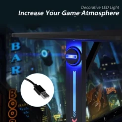 Costway Gaming Desk Home Office PC Computer Desk W/LED Lignt&Gaming Handle Rack -Homcom Crosley Shop GUEST 335d4d9c c951 406b ad59 45d974aa53fa