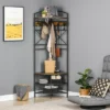 HOMCOM Industrial Corner Hall Tree With Shoe Bench, Entryway Coat Rack, Freestanding Coat Tree With 6 Double Hooks, Rustic Brown -Homcom Crosley Shop GUEST 33731862 654d 40cf ac10 c4d8977b49da
