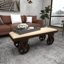 Industrial Wood Bench Brown - Olivia & May -Homcom Crosley Shop GUEST 3465ec95 bcae 4977 a315 98ddee9d195f