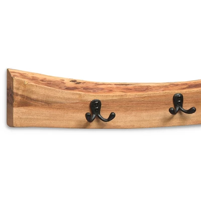 36" Alpine Live Edge Metal And Wood Coat Hooks - Alaterre Furniture 3 36" Alpine Live Edge Metal And Wood Coat Hooks - Alaterre Furniture