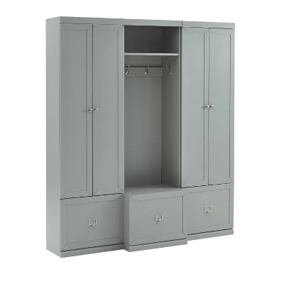 3pc Harper Entryway Set With Hall Tree And 2 Pantry Closets Gray - Crosley 6 3pc Harper Entryway Set With Hall Tree And 2 Pantry Closets Gray - Crosley - Image 4