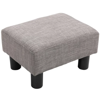 HOMCOM 16” Cube Modern Linen Fabric Pouf Footrest Ottoman 7 HOMCOM 16” Cube Modern Linen Fabric Pouf Footrest Ottoman - Image 5