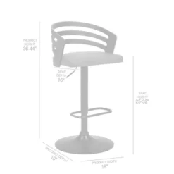 Adele Adjustable Faux Leather Metal Swivel Barstool Gray/Black - Armen Living -Homcom Crosley Shop GUEST 34c72806 1760 4684 a860 1c9e7160d403