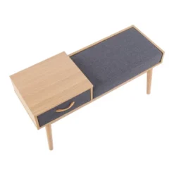 40" Telephone Polyester Wood Contemporary Bench - LumiSource -Homcom Crosley Shop GUEST 34dca92c 7bf5 42c9 b7b9 64f3d0683833