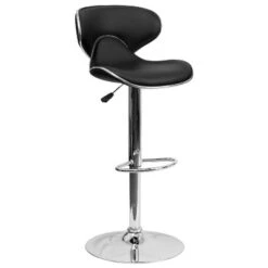 Flash Furniture Contemporary Cozy Mid-Back Vinyl Adjustable Height Barstool With Chrome Base -Homcom Crosley Shop GUEST 354c3065 cef7 48f3 8b82 e182ba9c27d5