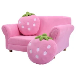 Tangkula Kids Sofa Cute Sofa Strawbwrry Sponge Filler Upholstered Lounge W/ Armrest -Homcom Crosley Shop GUEST 35b1cebf 0ba5 4566 abc4 3c73d9aa7068