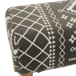 Bohemian Wood Upholstered Fabric Bench Small Black - Olivia & May -Homcom Crosley Shop GUEST 35c7cb8f 4a9e 42d4 a92c 8e31f9e4370a