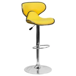 Flash Furniture Contemporary Cozy Mid-Back Vinyl Adjustable Height Barstool With Chrome Base -Homcom Crosley Shop GUEST 35d2ac1b 246a 43b5 8152 23711b1366a1