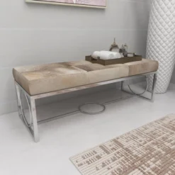 Contemporary Decorative Stainless Steel Cowhide Bench Silver - Olivia & May 23 Contemporary Decorative Stainless Steel Cowhide Bench Silver - Olivia & May -Homcom Crosley Shop GUEST 362f5abc e7b1 4ccf b53c 73c1b2b89b66