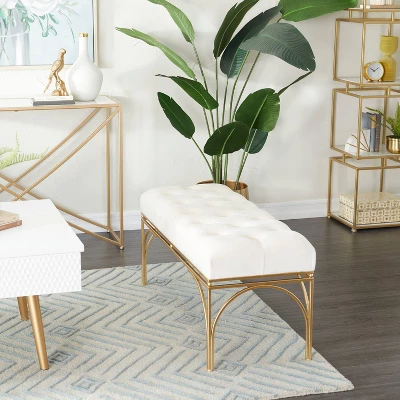 Rectangular Glam Velvet Bench - Olivia & May 17 Rectangular Glam Velvet Bench - Olivia & May - Image 15