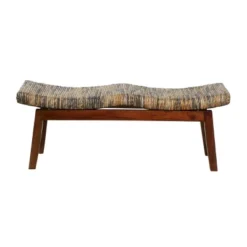Contemporary Mahogany Bench Brown - Olivia & May -Homcom Crosley Shop GUEST 365dc290 0549 4bb2 bde7 2ad9dc57baab