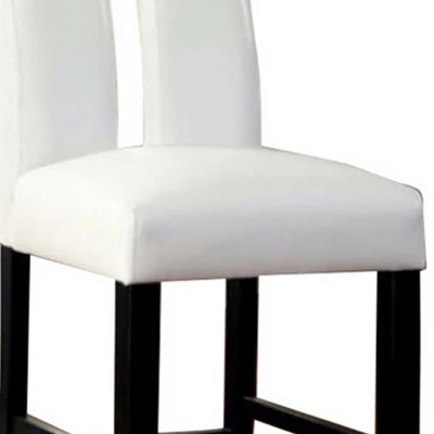 Set Of 2 Contemporary Barstools White/Black - Benzara 4 Set Of 2 Contemporary Barstools White/Black - Benzara - Image 2