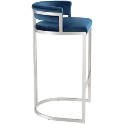 Studio 55D Polished Stainless Steel Bar Stool 31" High Modern Blue With Backrest Footrest For Kitchen Counter Height Island -Homcom Crosley Shop GUEST 36eadf9d 147a 4cd3 a95e 0d50346d8e40