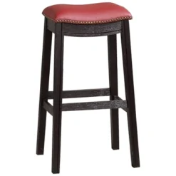 Set Of 2 29" Wooden Counter Height Barstools With Upholstered Cushion Seat - Benzara -Homcom Crosley Shop GUEST 371aae54 3c14 4c5d b650 cf9f041d0529