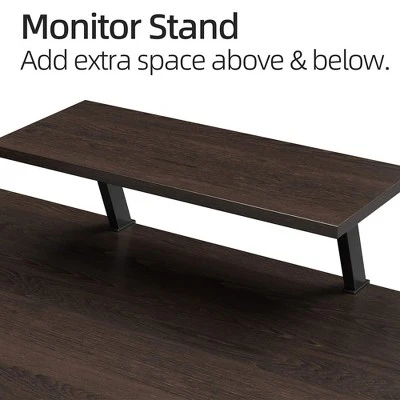 Somdot L Shaped Computer Home Office Corner Desk For Multiple Screens And Monitors With Removable Stand, Easy Assembly, Black Walnut 6 Somdot L Shaped Computer Home Office Corner Desk For Multiple Screens And Monitors With Removable Stand, Easy Assembly, Black Walnut - Image 4