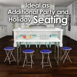 Hastings Home 18-Inch Padded Portable Folding Stool Stool With 300lb Capacity, Royal Blue -Homcom Crosley Shop GUEST 37262fb9 caa2 4cc7 b7d9 f4654c367a4c