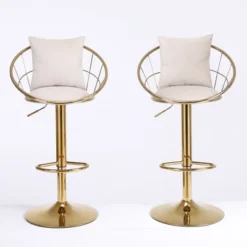 Set Of 2 Modern Style 360 Degree Swivel Bar Stools With Metal Adjustable Base - ModernLuxe -Homcom Crosley Shop GUEST 3774329f f4bb 4848 9ebc ee9f1fac58e6