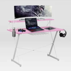 TS 200 Carbon Computer Gaming Desk Pink - Techni Sport