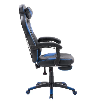 Doom Gaming Chair Black And Blue - CorLiving 5 Doom Gaming Chair Black And Blue - CorLiving - Image 3