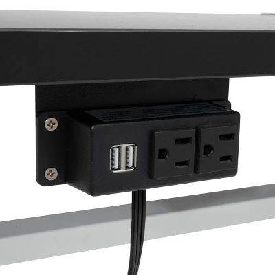 Icon PC Gaming Desk With Built-in Charging Station And LED Lights Black - SD Gaming 11 Icon PC Gaming Desk With Built-in Charging Station And LED Lights Black - SD Gaming - Image 9