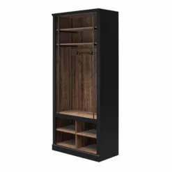 Voltaire Entryway Hall Tree With Bench And Storage Cubbies Black And Walnut - Room & Joy -Homcom Crosley Shop GUEST 3855d254 8efa 4e36 aa13 b9b8fa2c6646