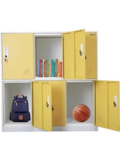 MECOLOR 35.4 In. Multipurpose Kids, Adults Locker Metal 6 Door Storage Cabinet Room Organizer With Lock For Clutter, Toys, Clothes, Shoes, Bags, Backpacks -Homcom Crosley Shop GUEST 3953d8d9 8f29 40cf 99aa 6585bc392a12