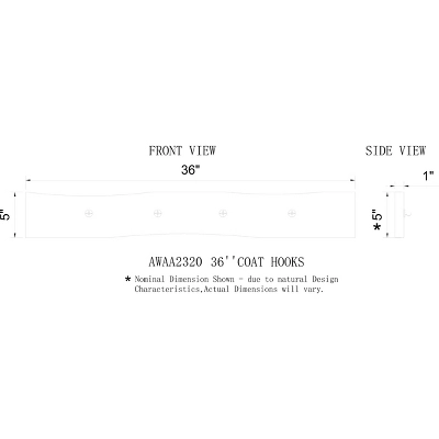 36" Alpine Live Edge Metal And Wood Coat Hooks - Alaterre Furniture 5 36" Alpine Live Edge Metal And Wood Coat Hooks - Alaterre Furniture - Image 3