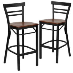 Emma And Oliver 2 Pack Two-Slat Ladder Back Metal Restaurant Barstool -Homcom Crosley Shop GUEST 39a8791f 7eb6 4eb0 9c73 1228682463b2