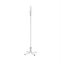 Steel Chrome Standing Coat Rack In Silver-Pemberly Row