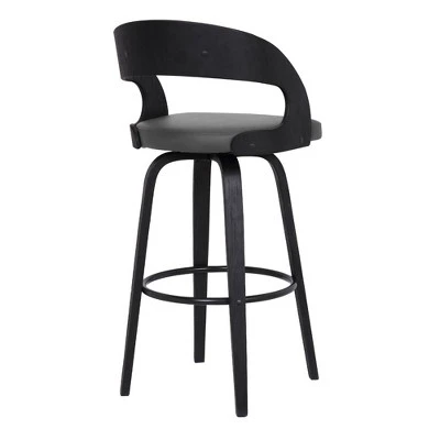 30" Shelly Contemporary Barstool Black/Gray - Armen Living 5 30" Shelly Contemporary Barstool Black/Gray - Armen Living - Image 3