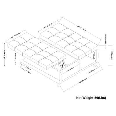 36" Elliot Coffee Table Storage Ottoman - WyndenHall 7 36" Elliot Coffee Table Storage Ottoman - WyndenHall - Image 5