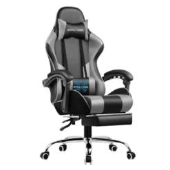 Gaming Chair With Footrest And Ergonomic Lumbar Massage Pillow PU Leather Office Chair - GTRACING -Homcom Crosley Shop GUEST 3c029891 540a 4752 998b 36df0c85f26a