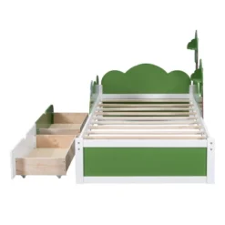 Twin Size Bed With Grass Hill And Trees Decor, White+Green - ModernLuxe 18 Twin Size Bed With Grass Hill And Trees Decor, White+Green - ModernLuxe -Homcom Crosley Shop GUEST 3c2c225a f2f1 4a67 954a 315b8d910426