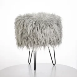 Patrice Faux Fur Stool - Buylateral -Homcom Crosley Shop GUEST 3c699f9c 3863 4ff8 8da5 09fadb2af4e5