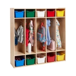 ECR4Kids Birch Streamline 5-Section School Coat Locker W 10 Bins, Storage With Hooks -Homcom Crosley Shop GUEST 3d3bfbf0 0729 48fe af76 20c2196f06fc